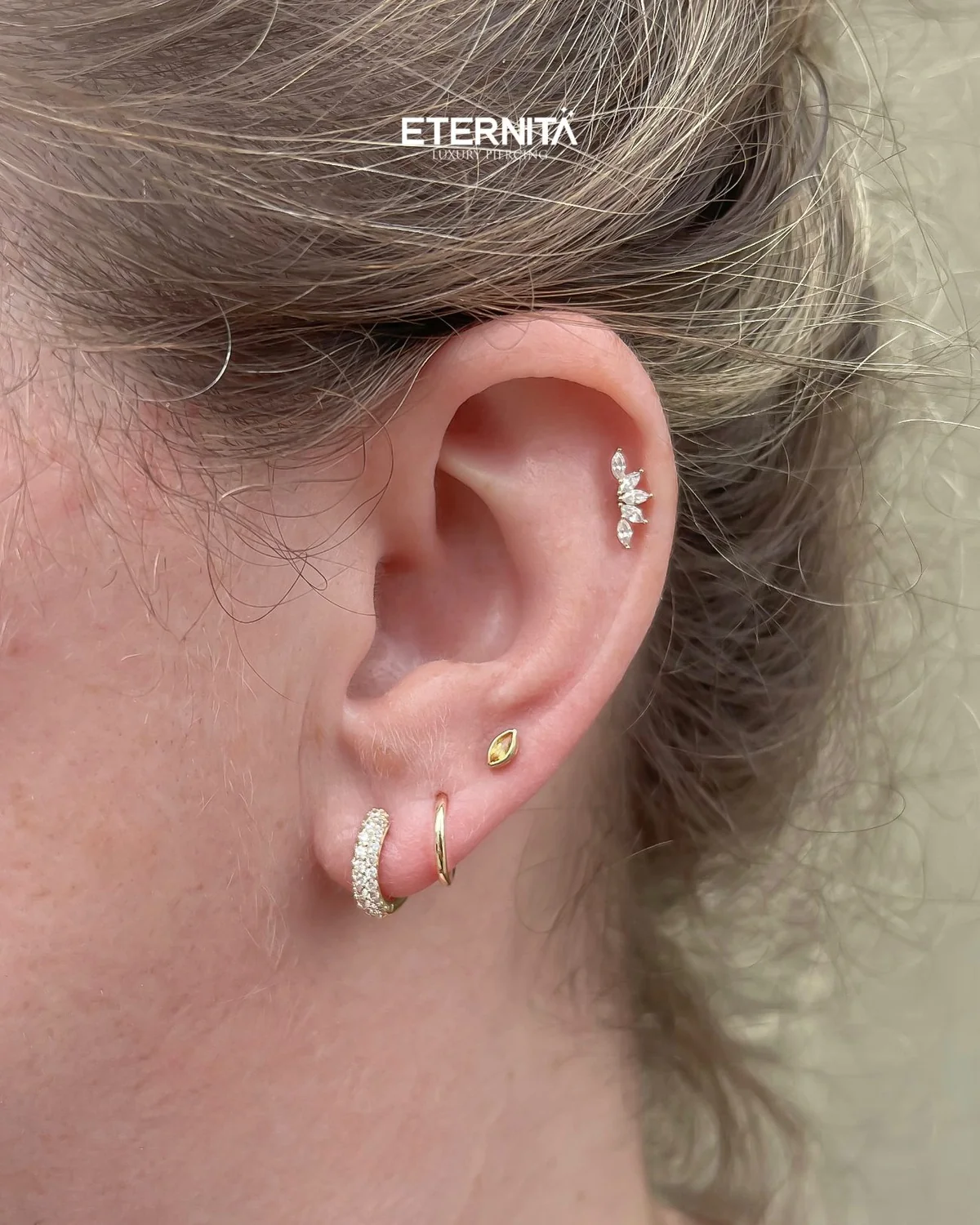 Helix serti et anneaux de lobe